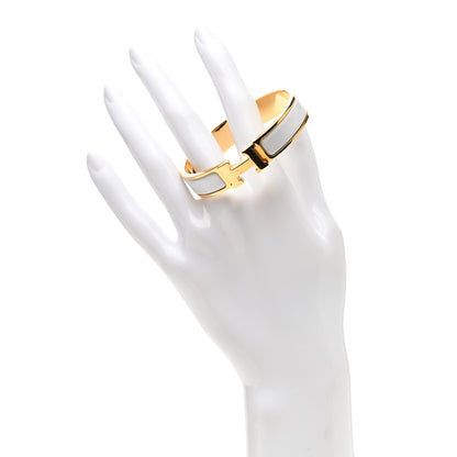 Hermes Enamel Narrow Clic Clac H Bracelet PM White 2 of 4