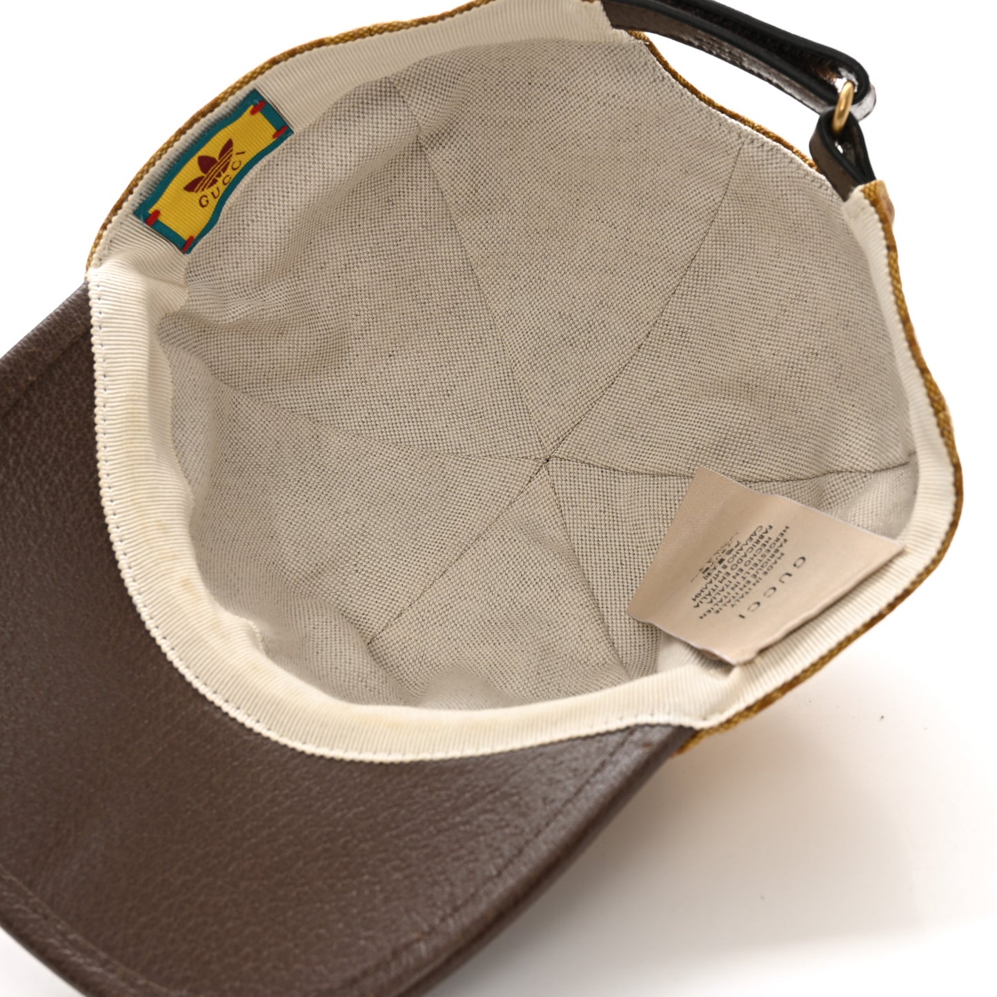 X ADIDAS Crystal Monogram Textured Dollar Calfskin Trefoil Embroidered Stefanos Baseball Hat L Mid Natural New Acero