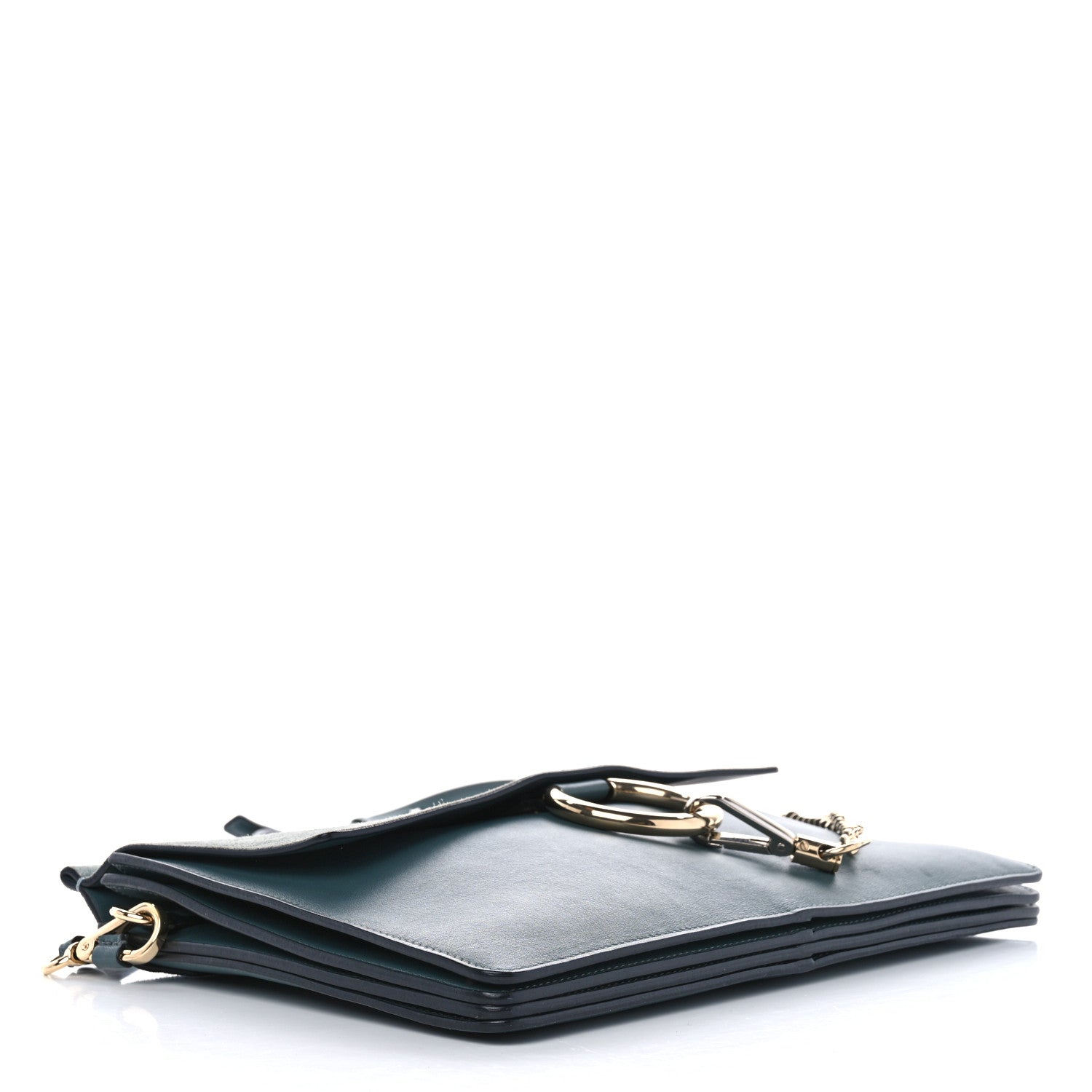 Chloe Suede Calfskin Medium Faye Shoulder Bag Cloudy Blue 4 of 9