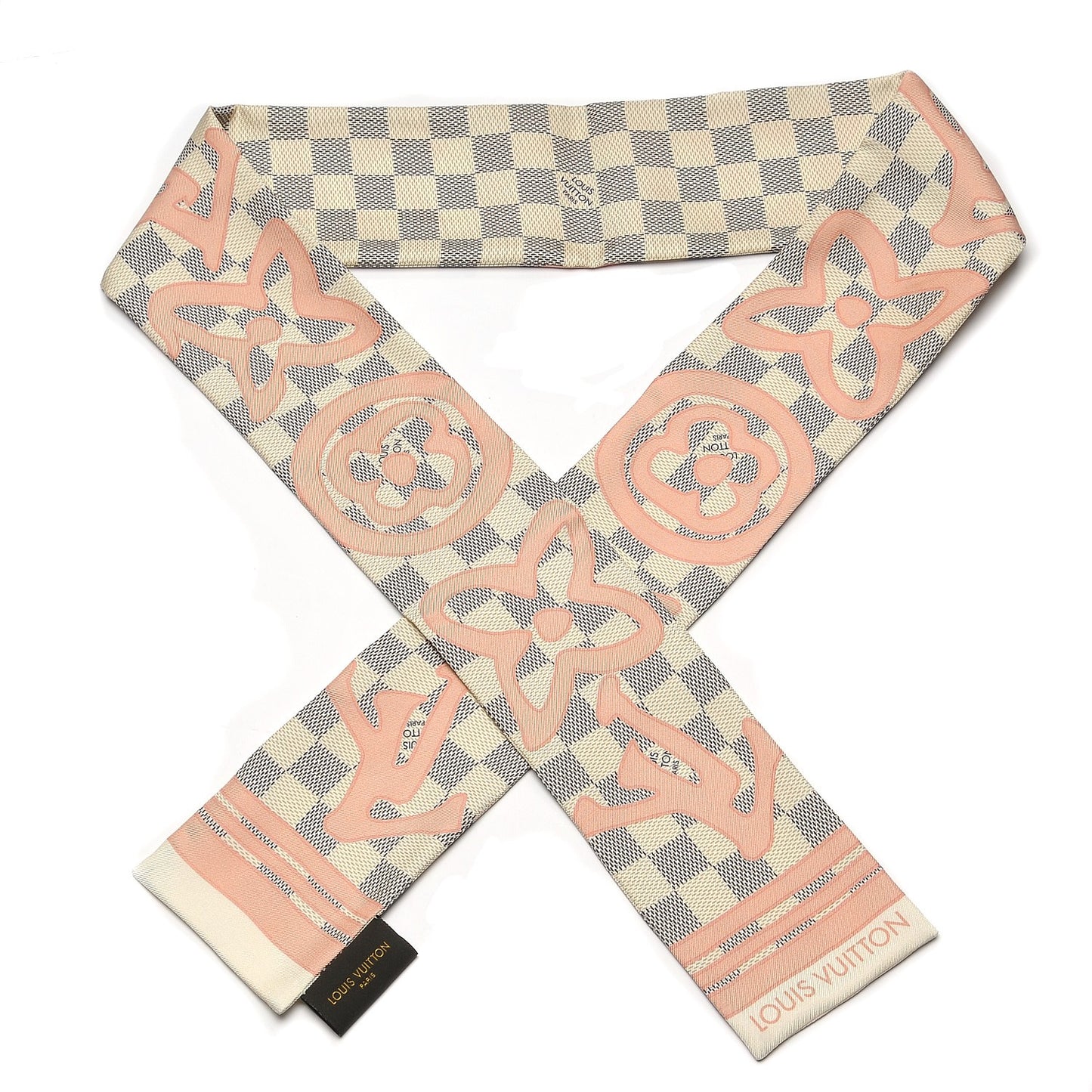 Silk Damier Azur Tahitienne Bandeau Rose Ballerine