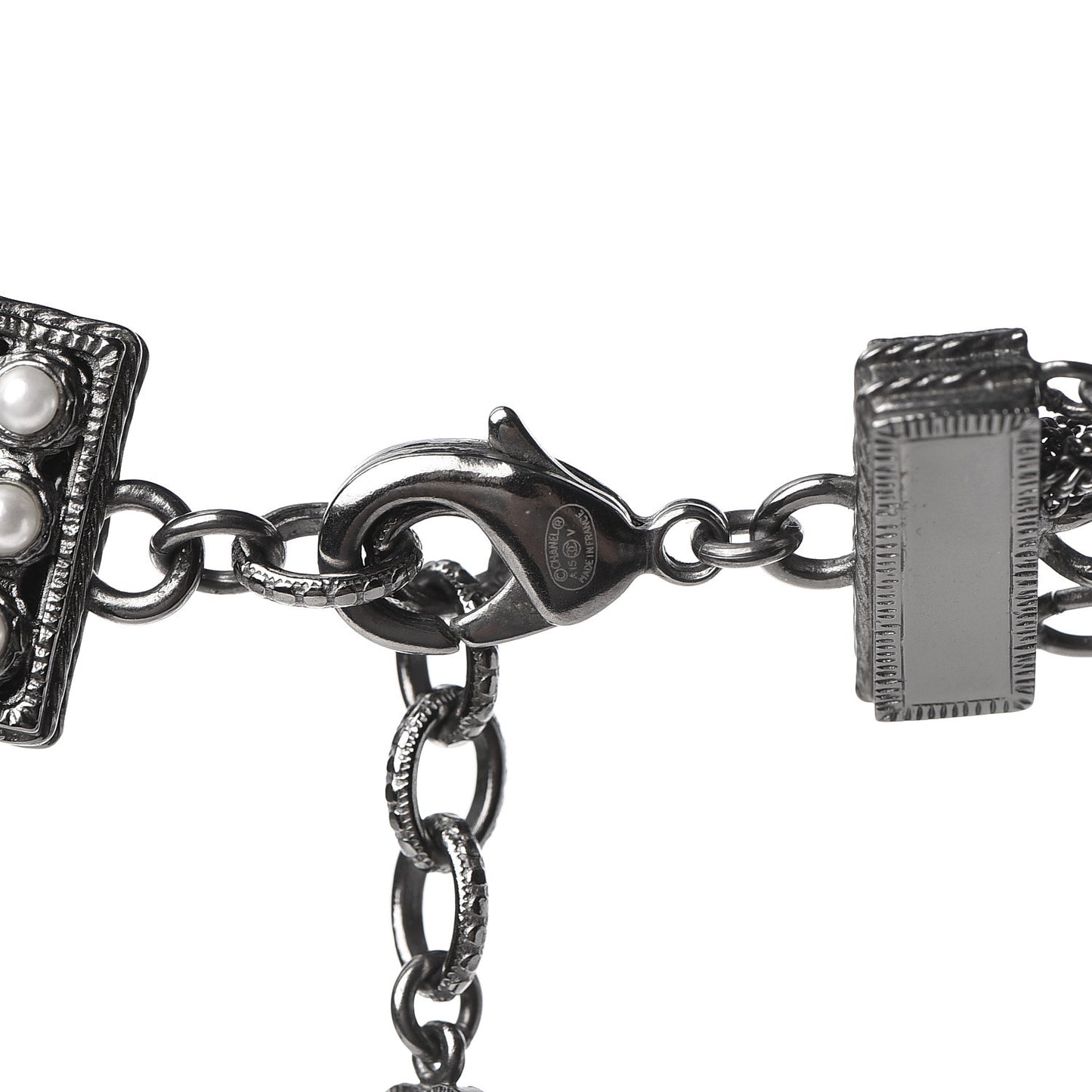 Ruthenium Pearl CC Long Multistrand Necklace