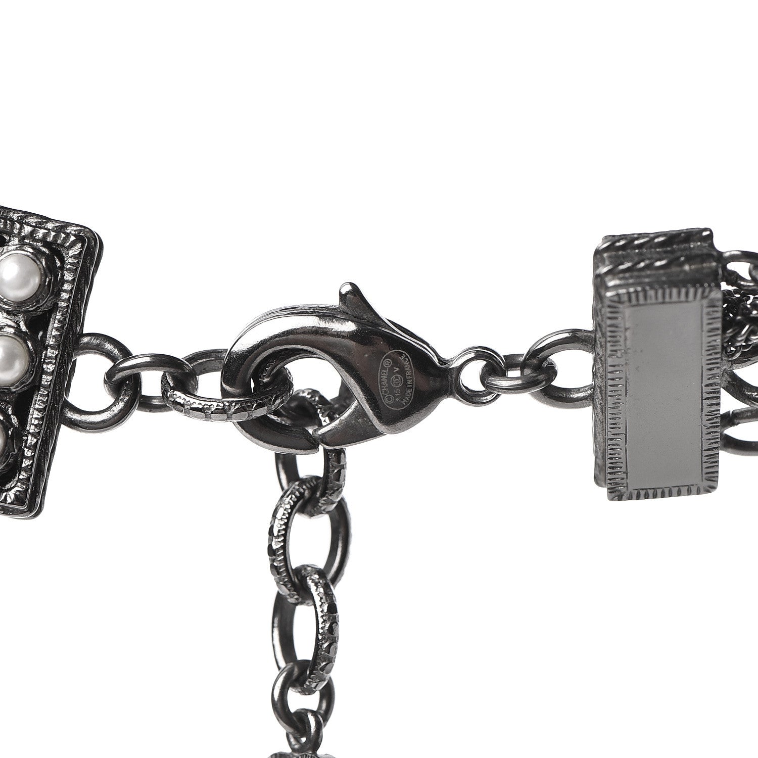 Chanel Ruthenium Pearl CC Long Multistrand Necklace 4 of 5