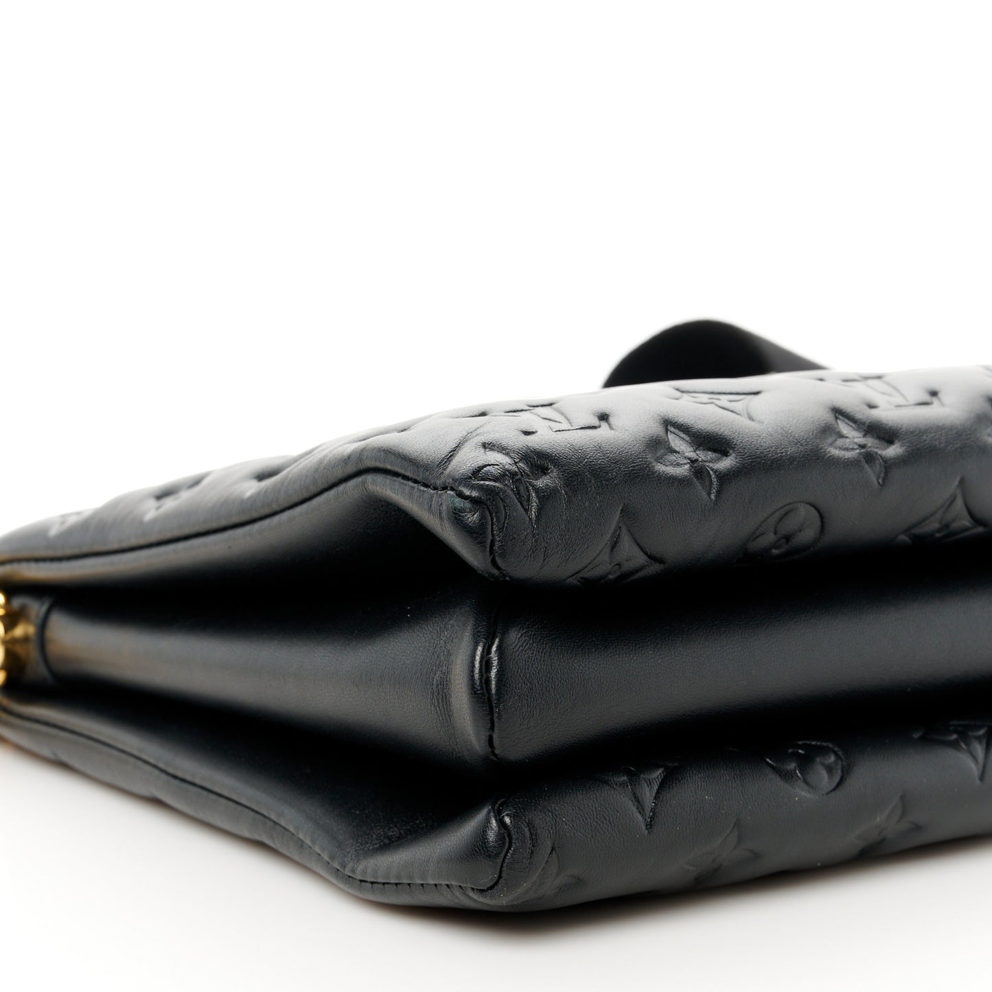 Lambskin Embossed Monogram Coussin MM  Black