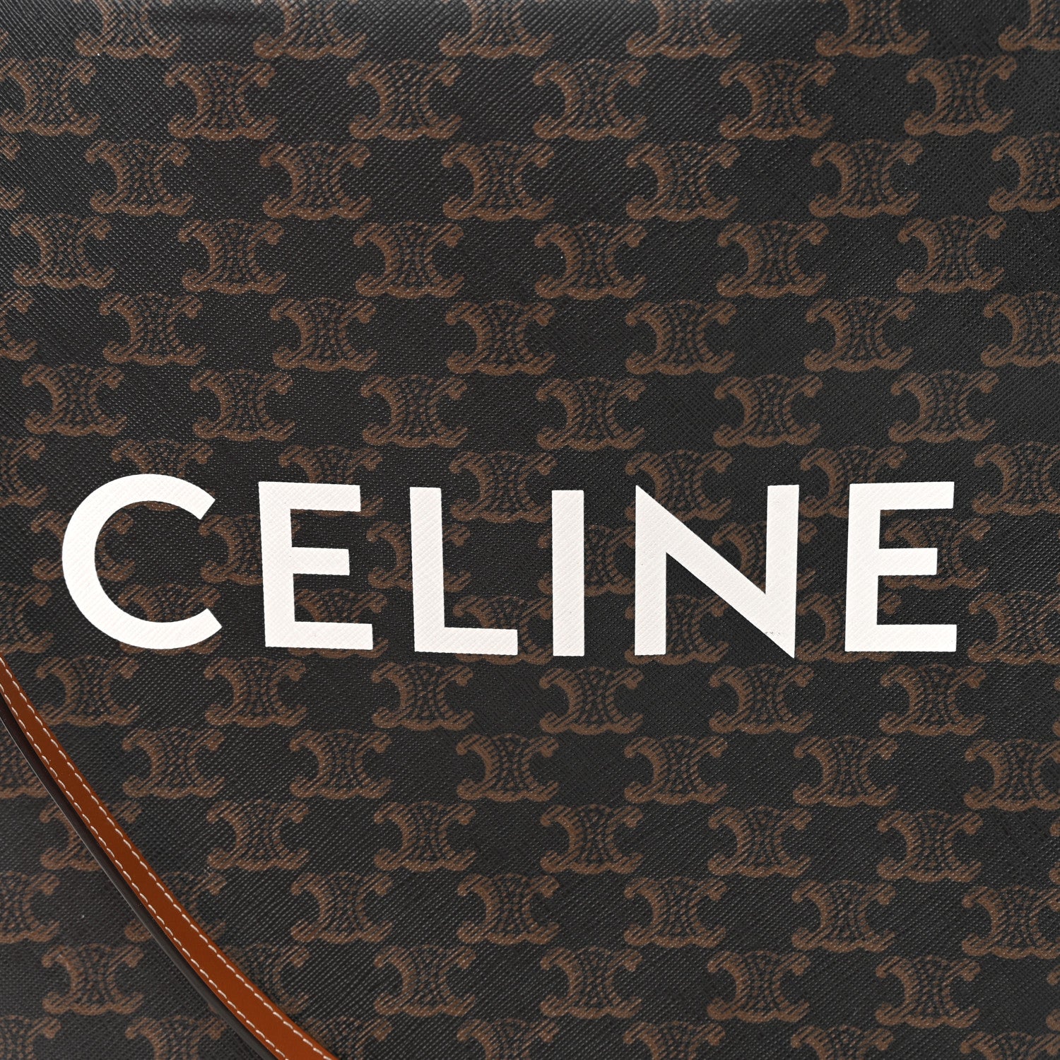 Celine Triomphe Canvas Calfskin Small Vertical Cabas Tan 6 of 16