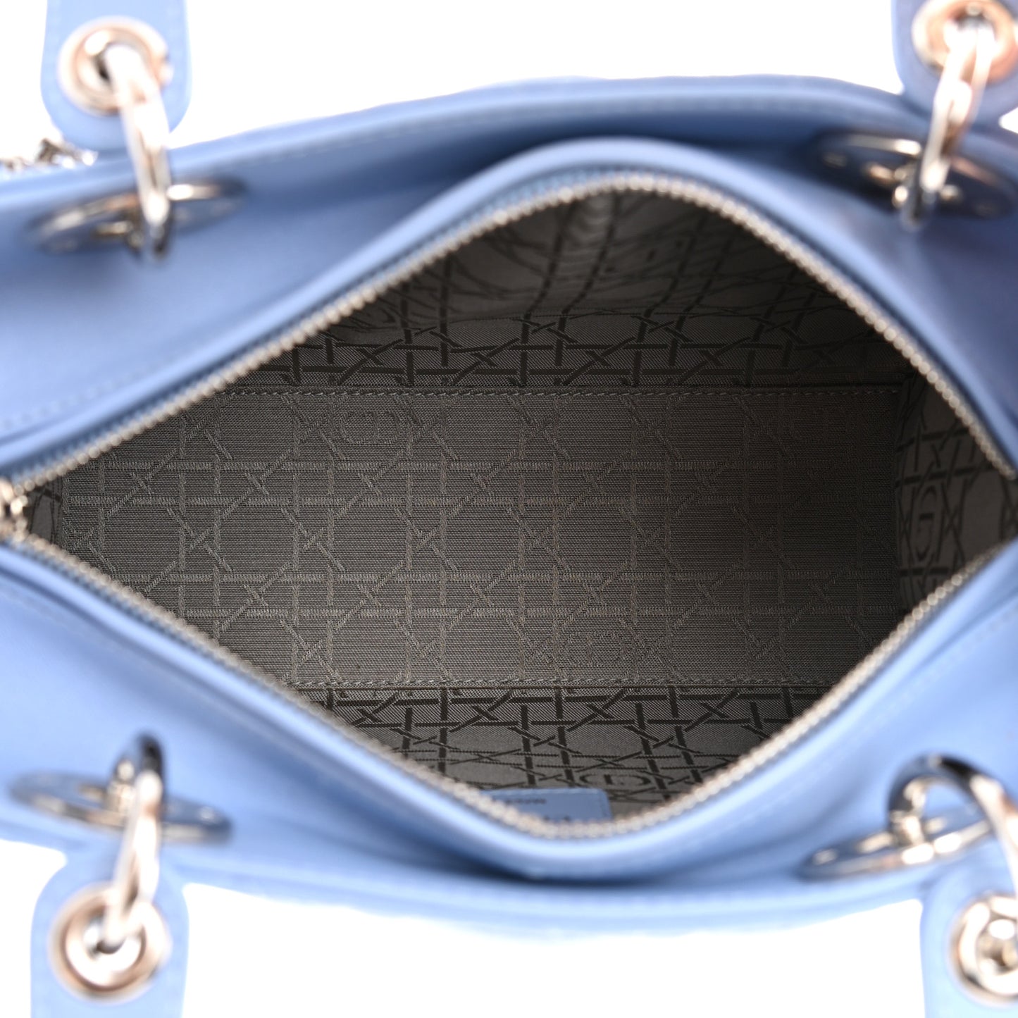 Lambskin Cannage Medium Lady Dior Light Blue