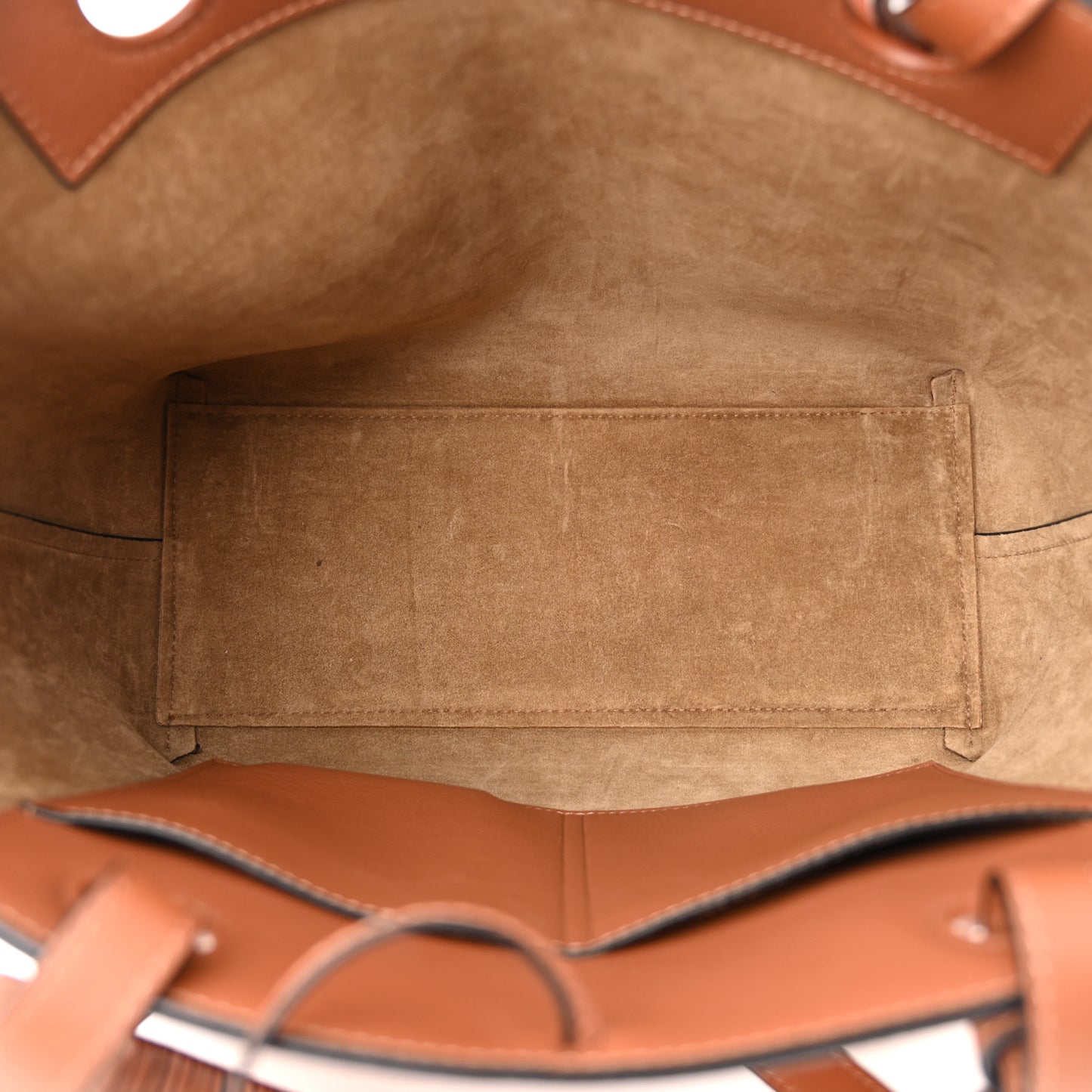 Smooth Calfskin Small Anagram Tote Tan