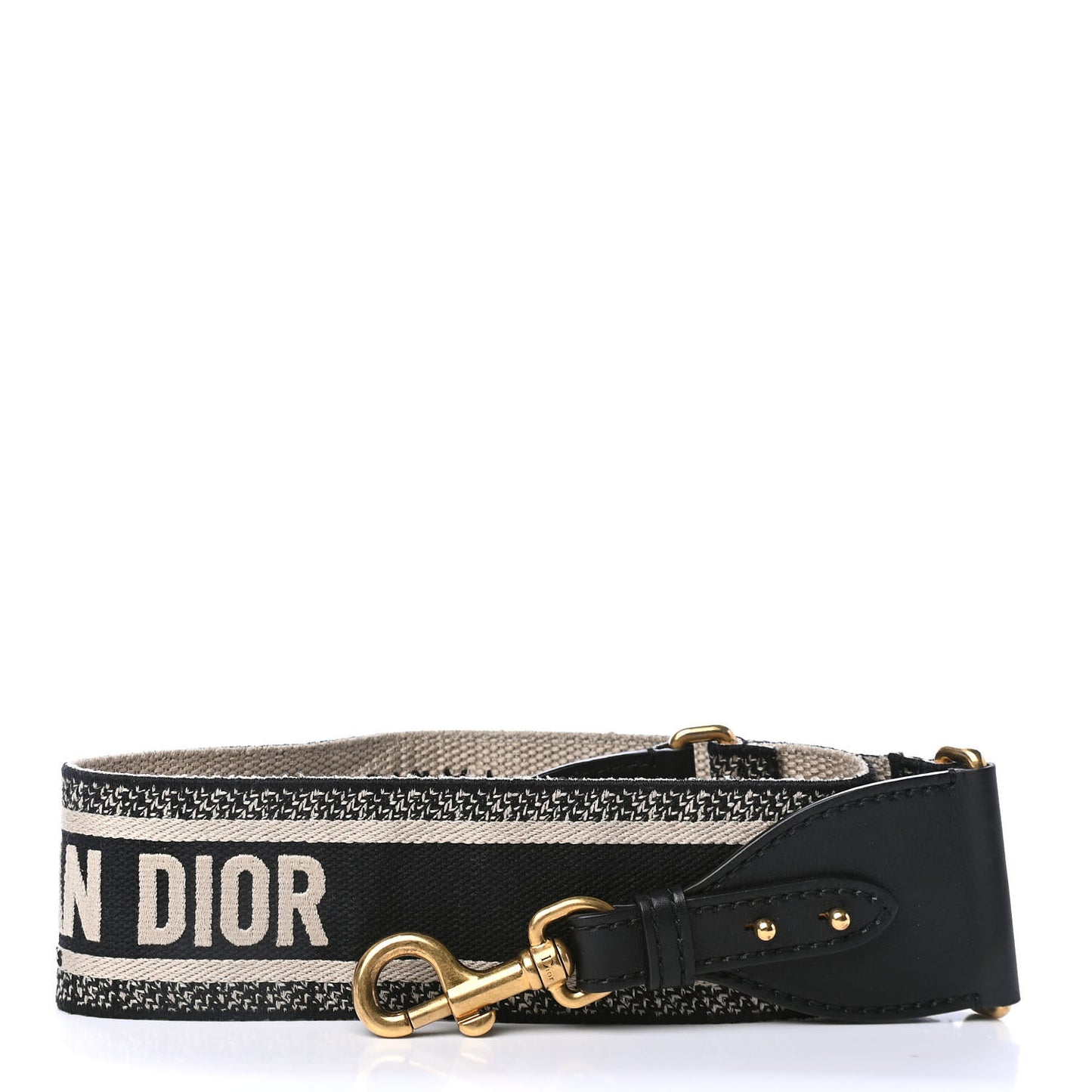 Canvas Embroidered Shoulder Strap Black
