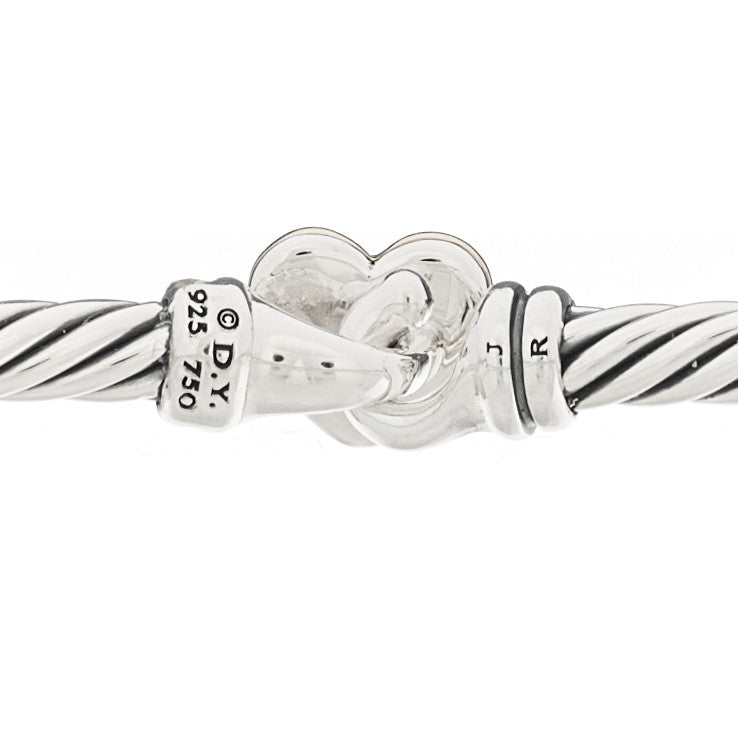 David Yurman Sterling Silver 18K Yellow Gold 3mm Cable Collectibles Heart Bracelet 3 of 3