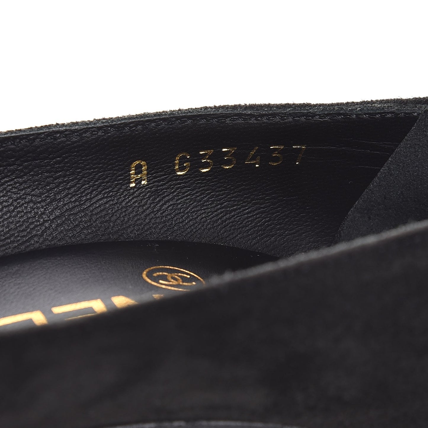 Suede Grosgrain Pearl CC Cap Toe Pump 36.5 Black