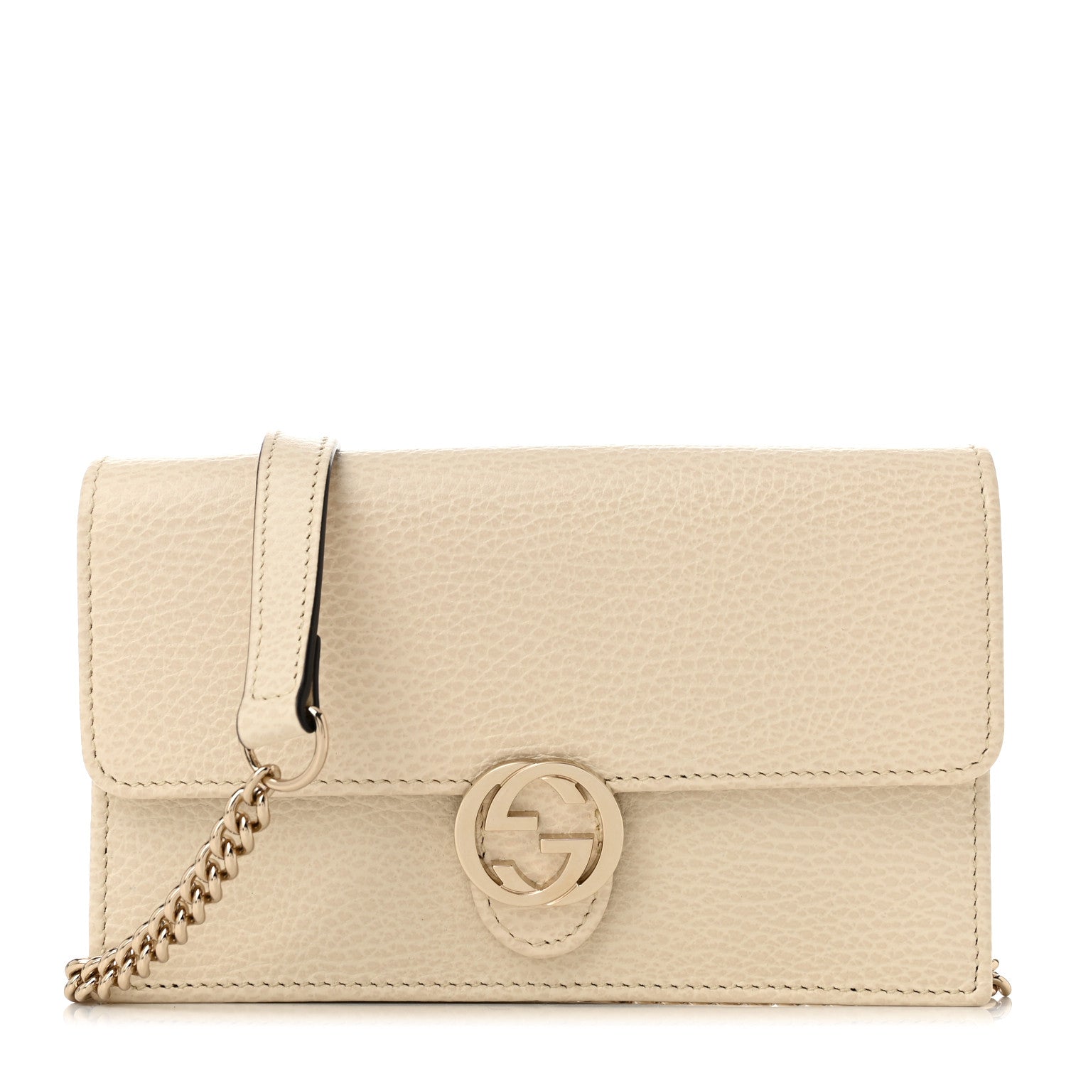Gucci Dollar Calfskin Interlocking G Chain Wallet Ivoire 1 of 9