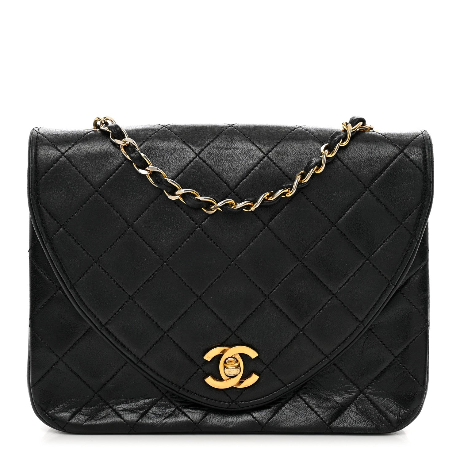 Chanel Lambskin Quilted Small Single Flap Black 1 of 12