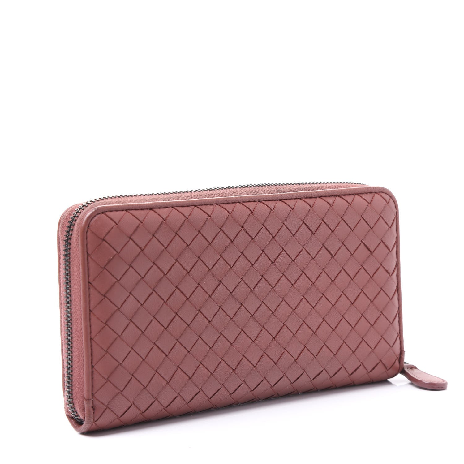 Bottega Veneta Nappa Intrecciato Zip Around Wallet Pink 2 of 10