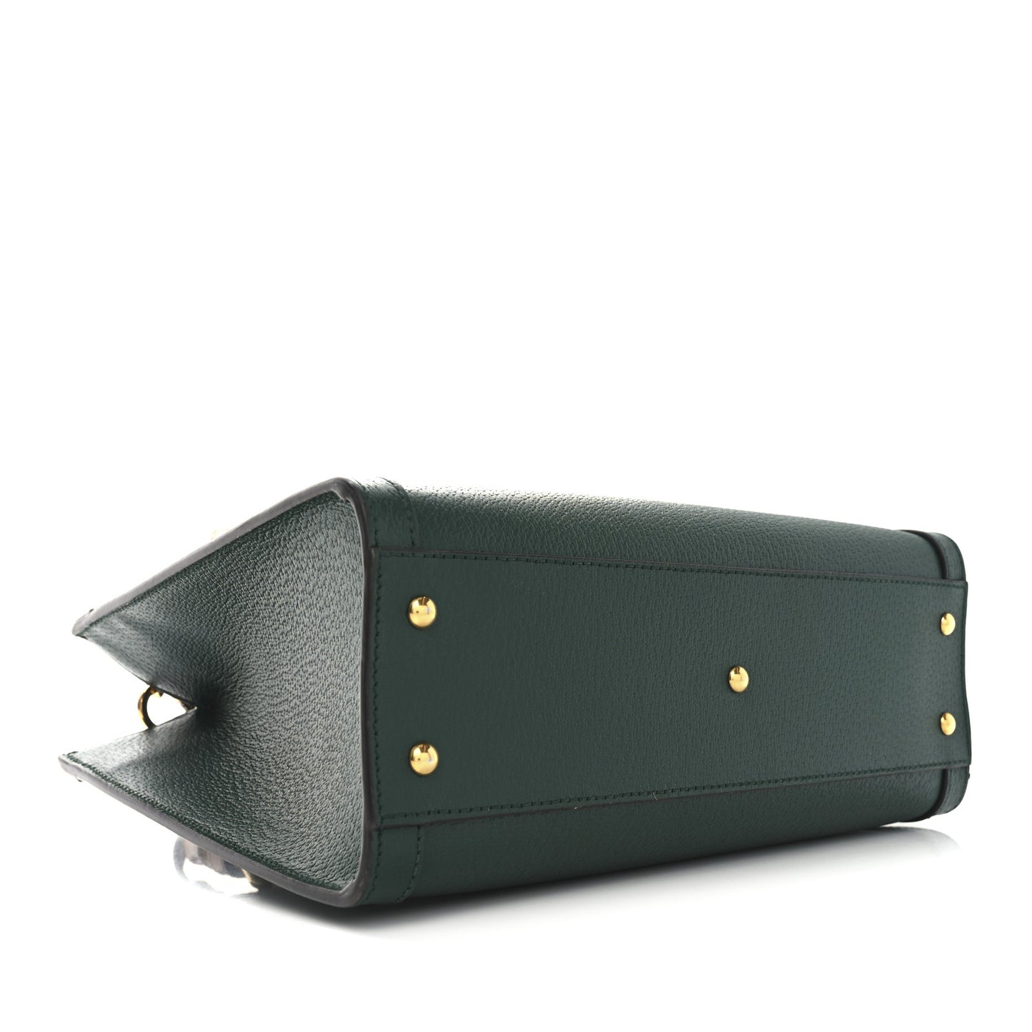 Textured Dollar Calfskin Web Small Diana Tote Bag Green