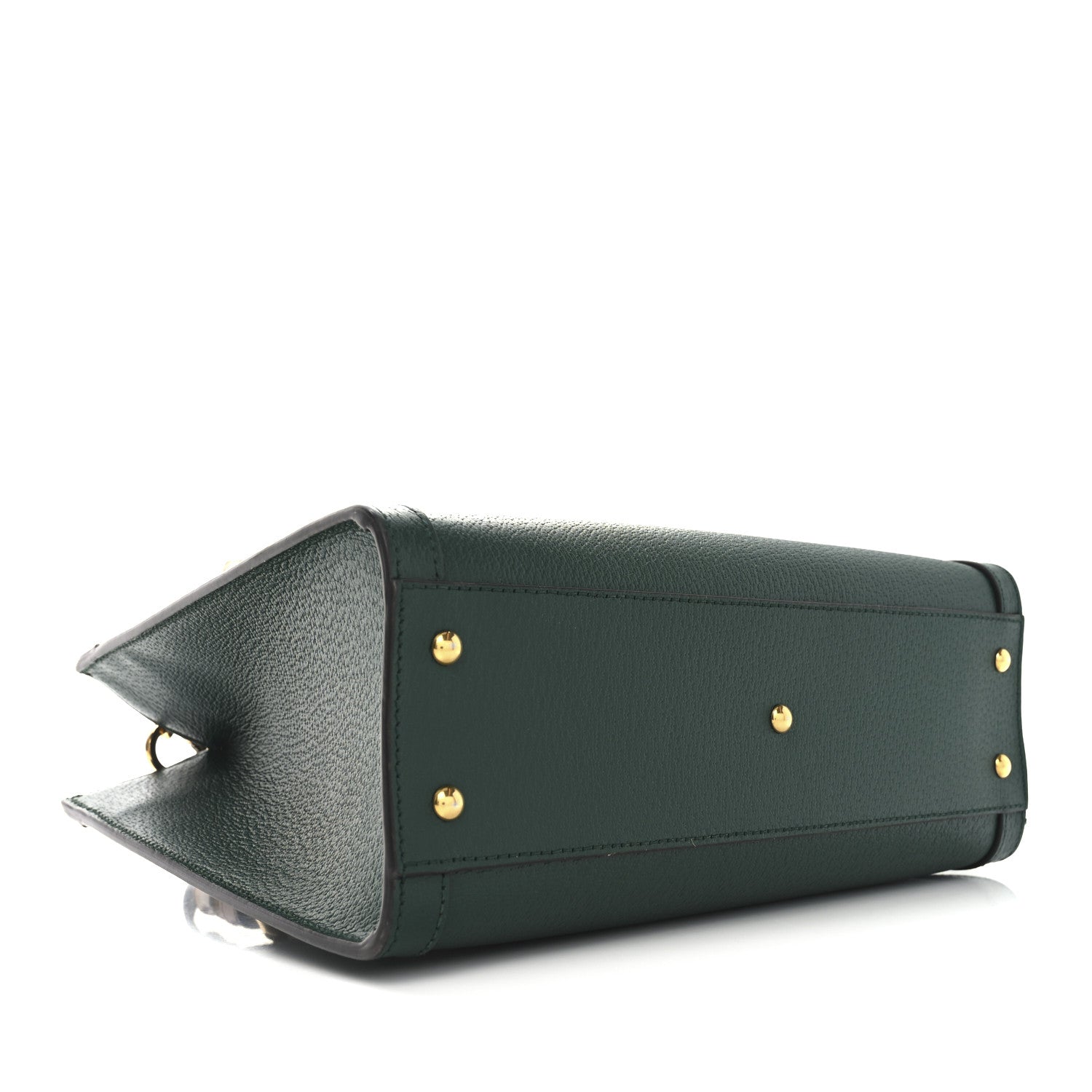 Gucci Textured Dollar Calfskin Web Small Diana Tote Bag Green 4 of 9