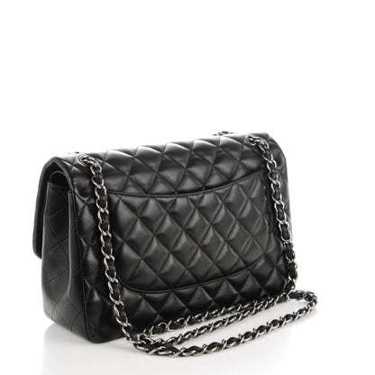Chanel Lambskin Quilted Jumbo Double Flap Black 3 of 9