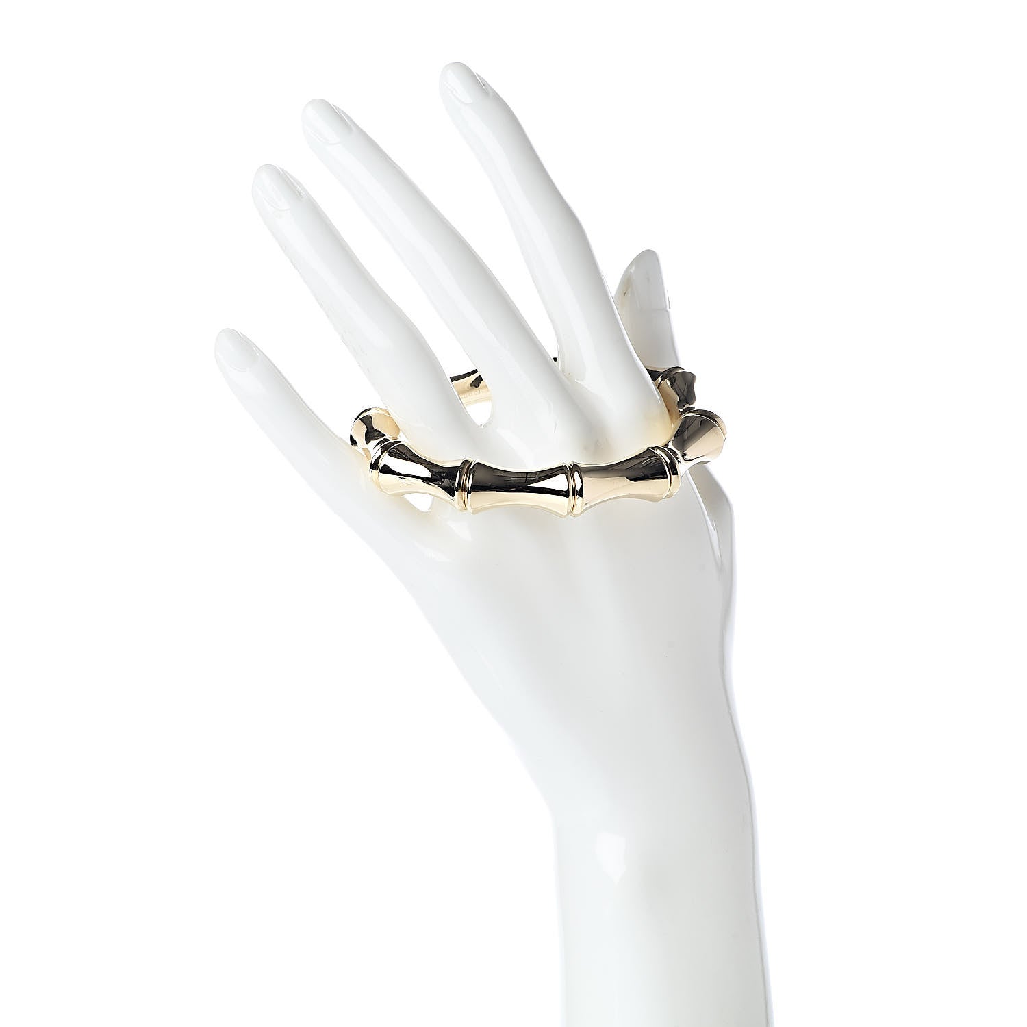 Gucci 18K Yellow Gold Large Bamboo Spring Bracelet 16 2 of 5
