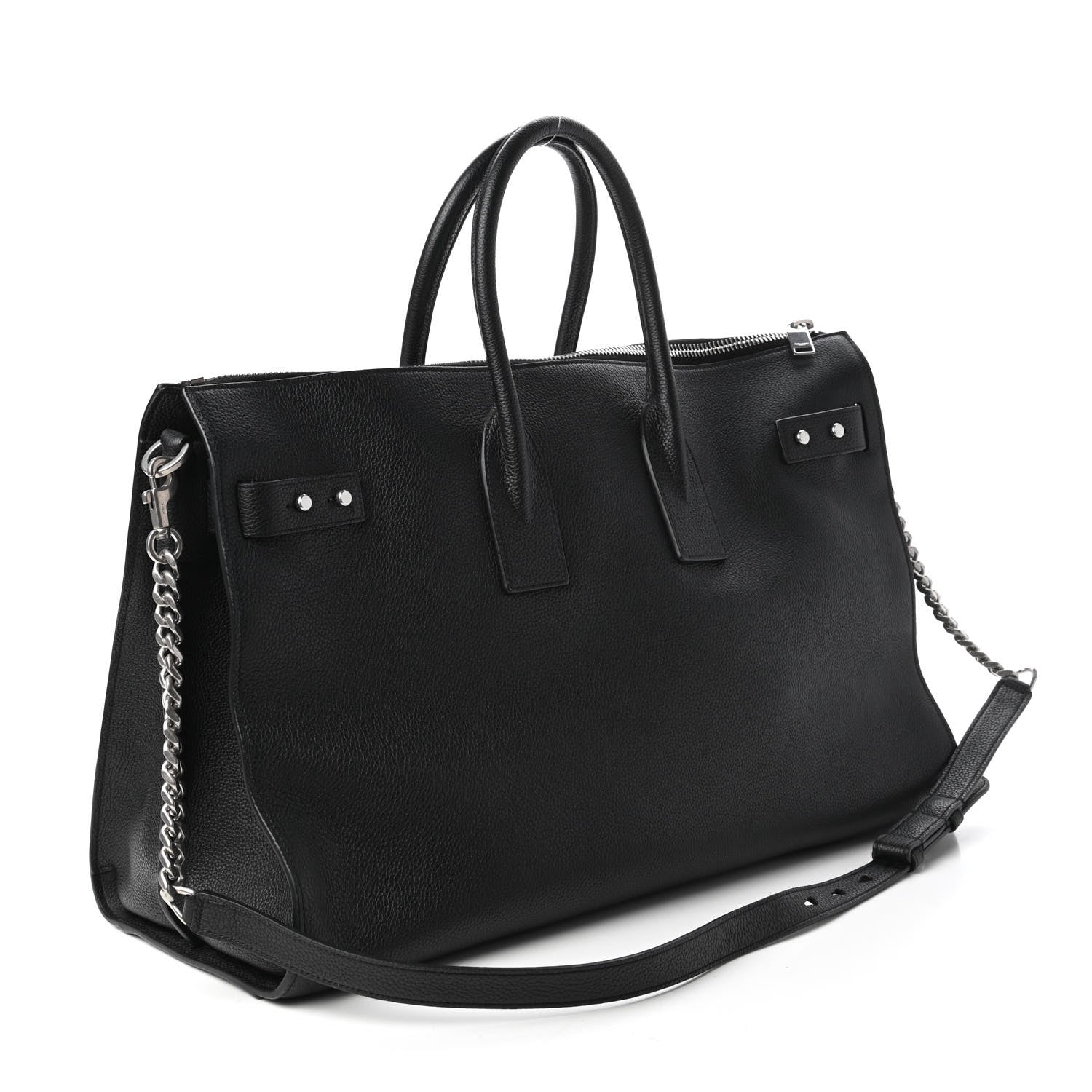 Saint Laurent Grained Calfskin Medium Souple Sac De Jour Duffle Black 4 of 11