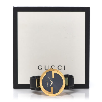 Gucci Stainless Steel Calfskin 37mm Interlocking G Quartz Watch Black 5 of 5