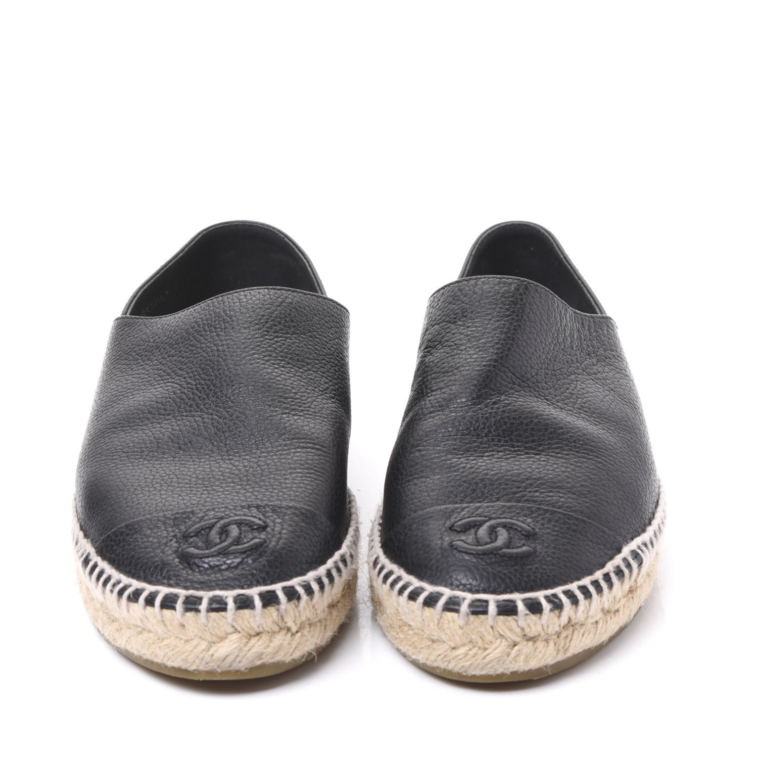 Chanel Grained Calfskin CC Espadrilles 40 Black 3 of 8