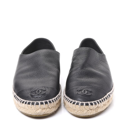 Chanel Grained Calfskin CC Espadrilles 40 Black 3 of 8