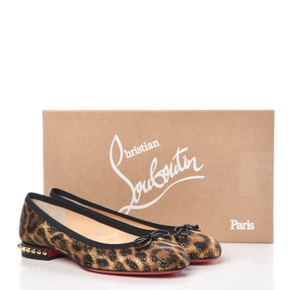 Christian Louboutin Lurex Leopard La Massine Flats 36.5 Black Gold 8 of 8
