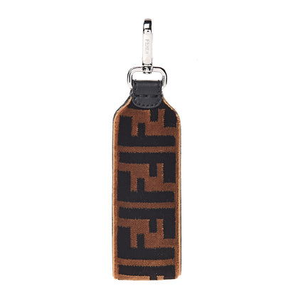 Fendi Velvet Tapestry FF Key Ring Tobacco 1 of 3