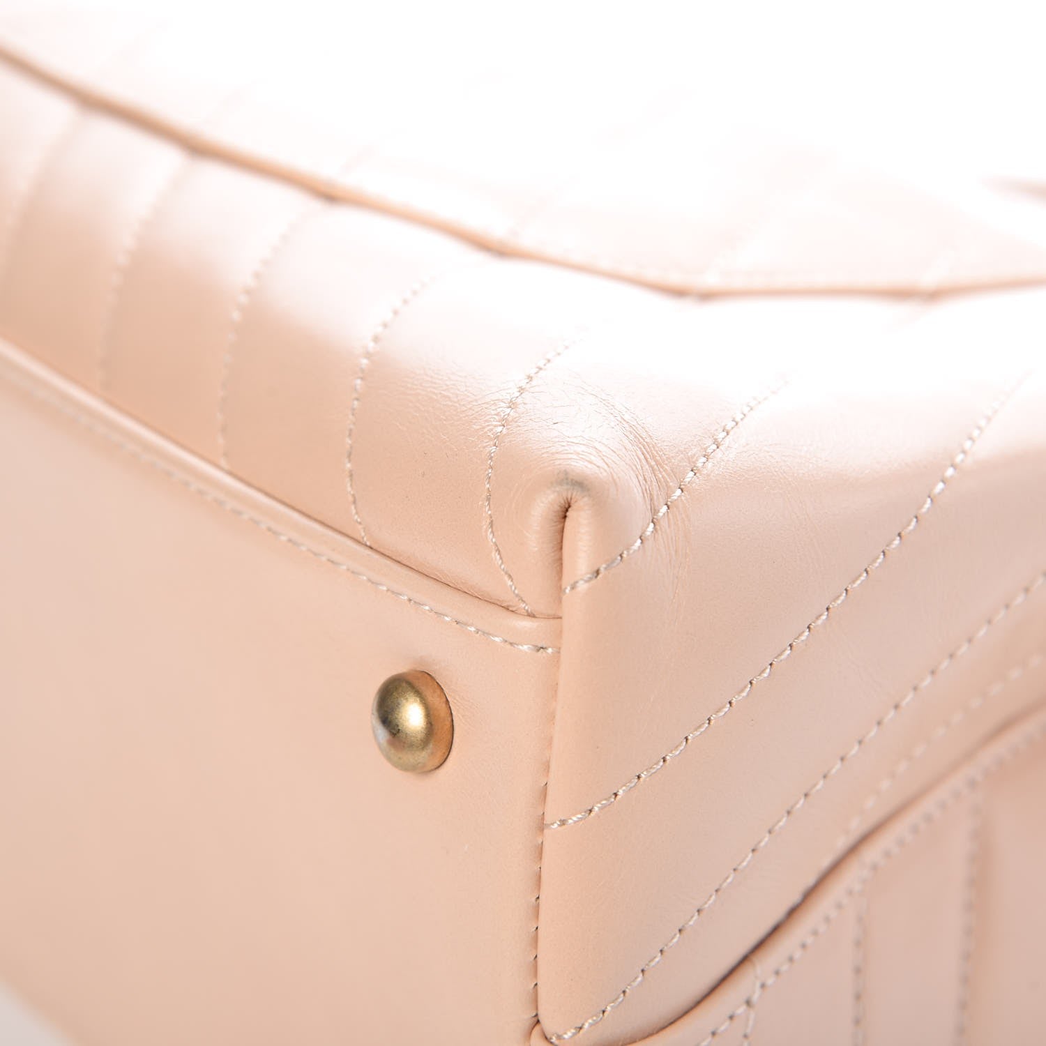 Chanel Calfskin Chevron Quilted Small Coco Handle Flap Light Beige 12 of 13