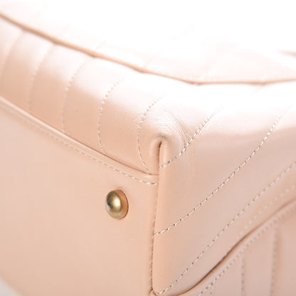 Chanel Calfskin Chevron Quilted Small Coco Handle Flap Light Beige 12 of 13