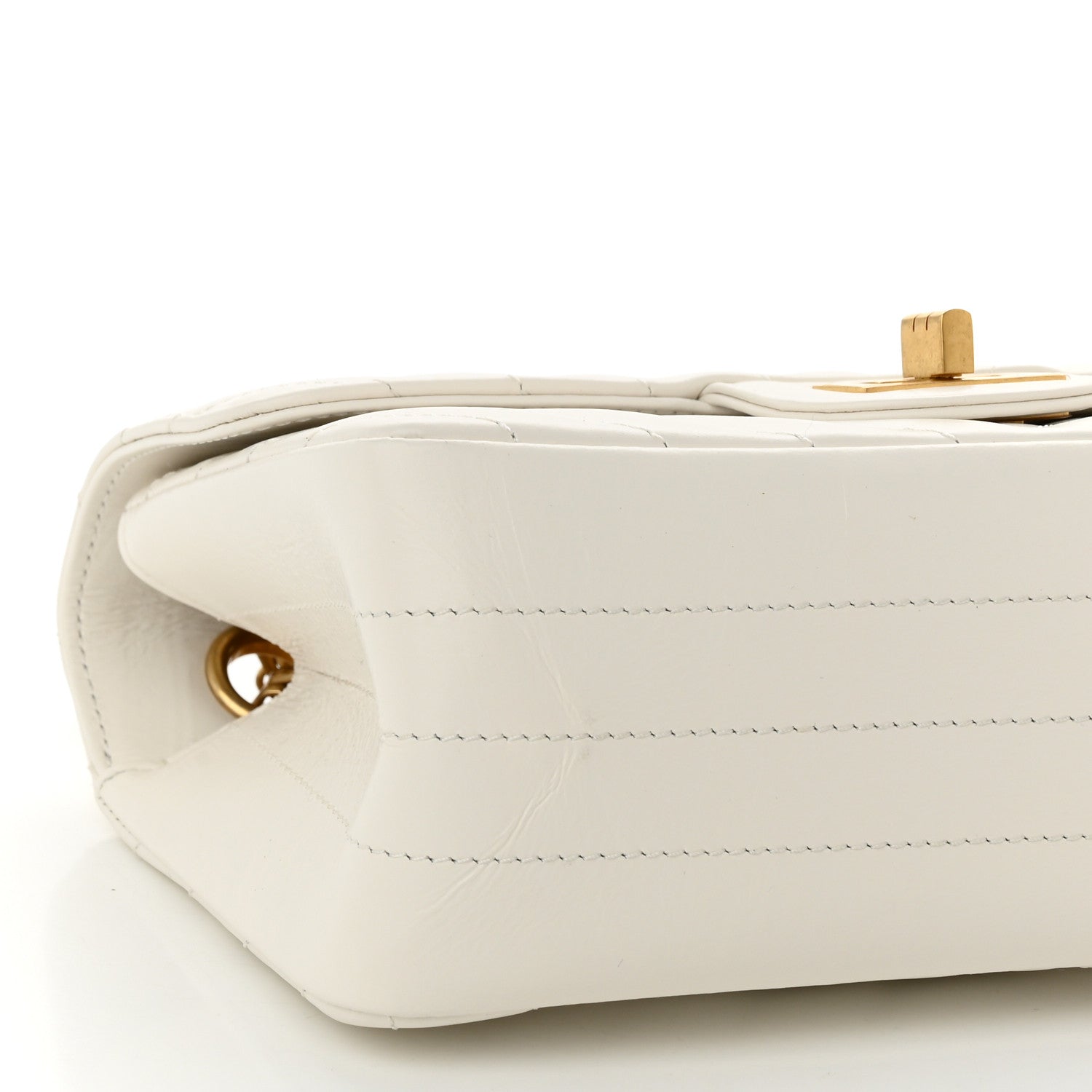 Chanel Aged Calfskin Chevron Quilted 2.55 Reissue Mini Flap White 9 of 11