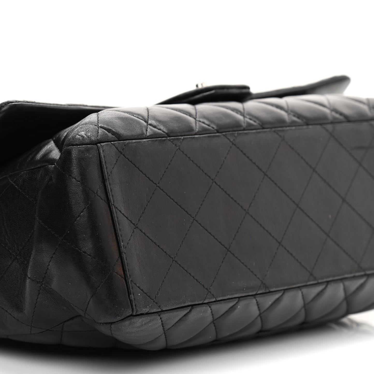 Lambskin Quilted Maxi Single Flap Black