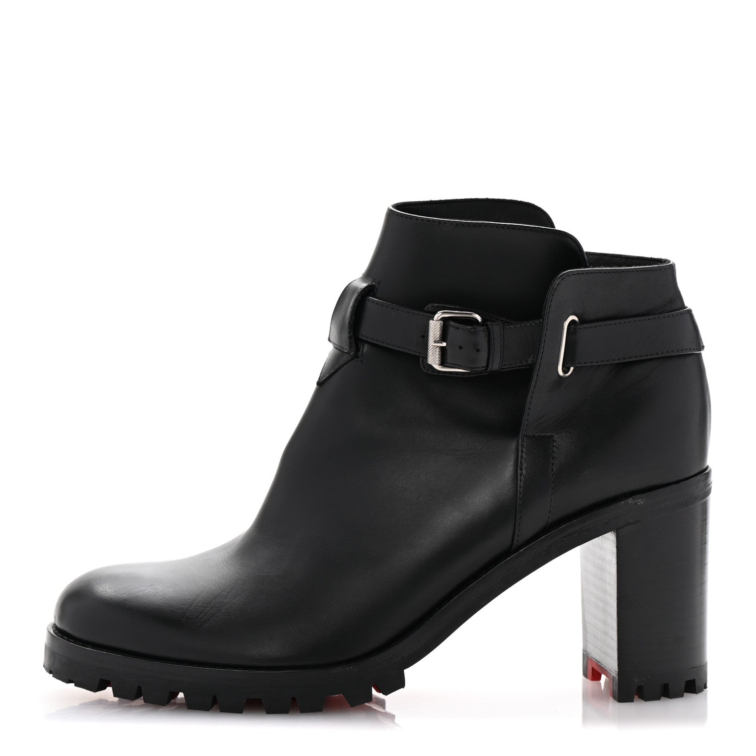 Christian Louboutin Calfskin Communa 70 Ankle Boots 38 Black 1 of 10
