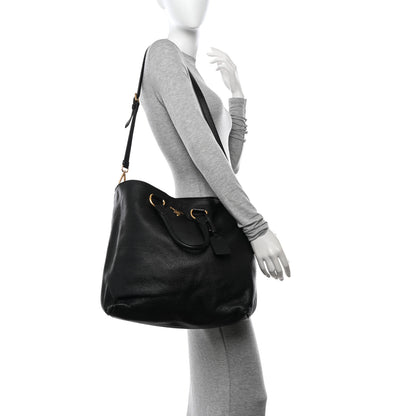 Prada Vitello Daino Tote Black 2 of 12