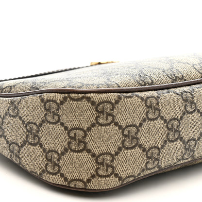 Gucci GG Supreme Monogram Textured Dollar Calfskin Web Small Ophidia GG Handbag Beige Ebony New Acero 12 of 17
