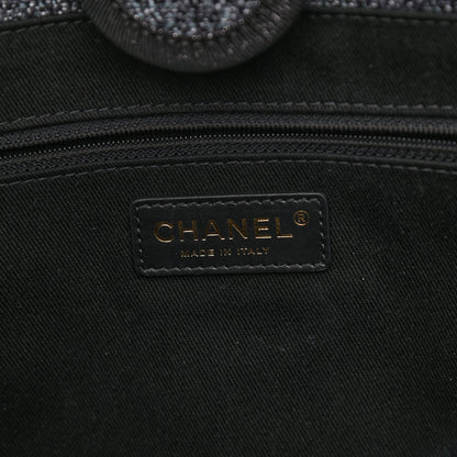 Chanel Mixed Fibers Calfskin Small Deauville Tote Black 6 of 9