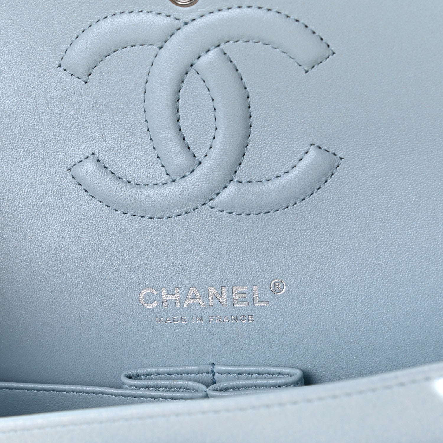 Chanel Perforated Lambskin Quilted Medium Double Flap Light Blue Light Purple White 11 of 19