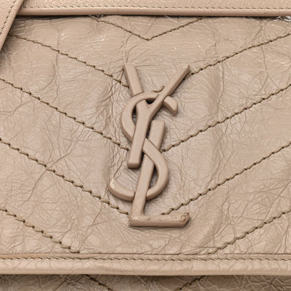 Saint Laurent Crinkled Calfskin Matelasse Monogram Medium Niki Chain Satchel Light Natural 9 of 12