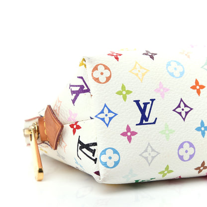 Louis Vuitton Monogram Multicolor Cosmetic Pouch White Litchi 7 of 8