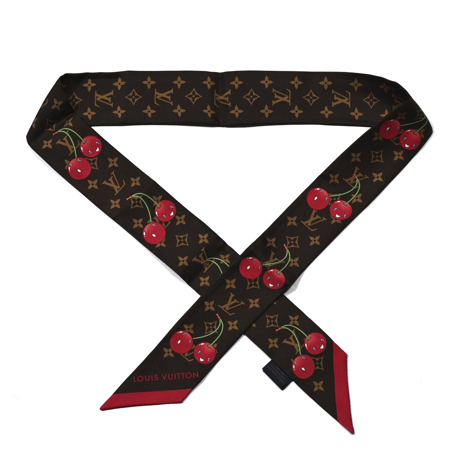 Louis Vuitton LV X TM Silk Monogram Cerises Bandeau Brown 1 of 4