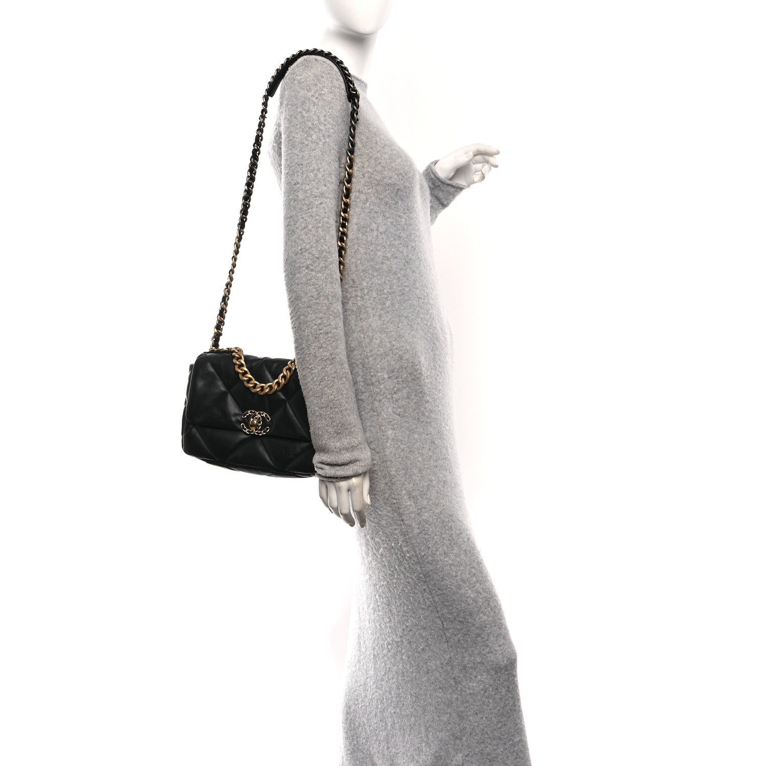Chanel Lambskin Quilted Medium Chanel 19 Flap Black 2 of 11