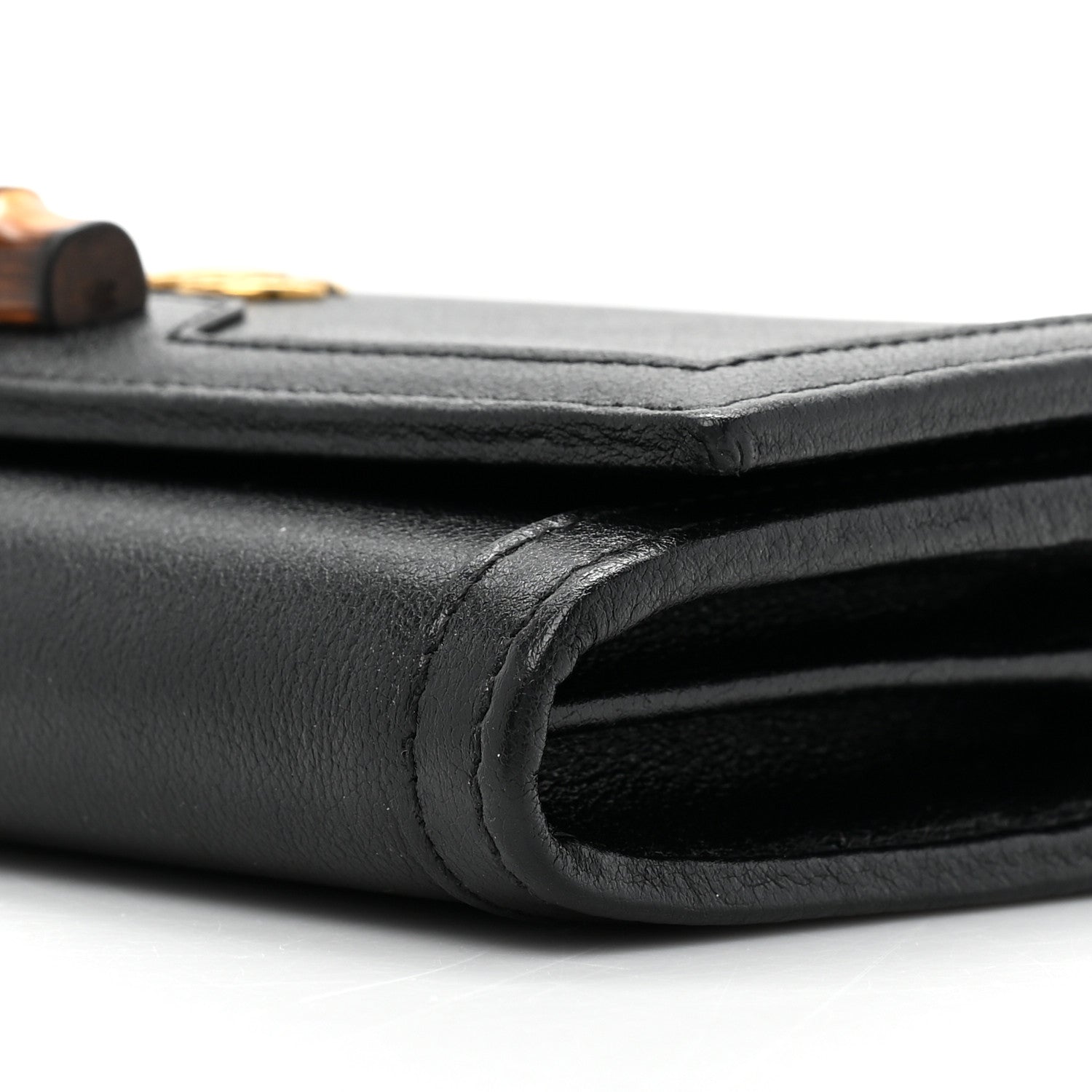 Gucci Wonka Grain Calfskin Diana Chain Wallet Black 11 of 12