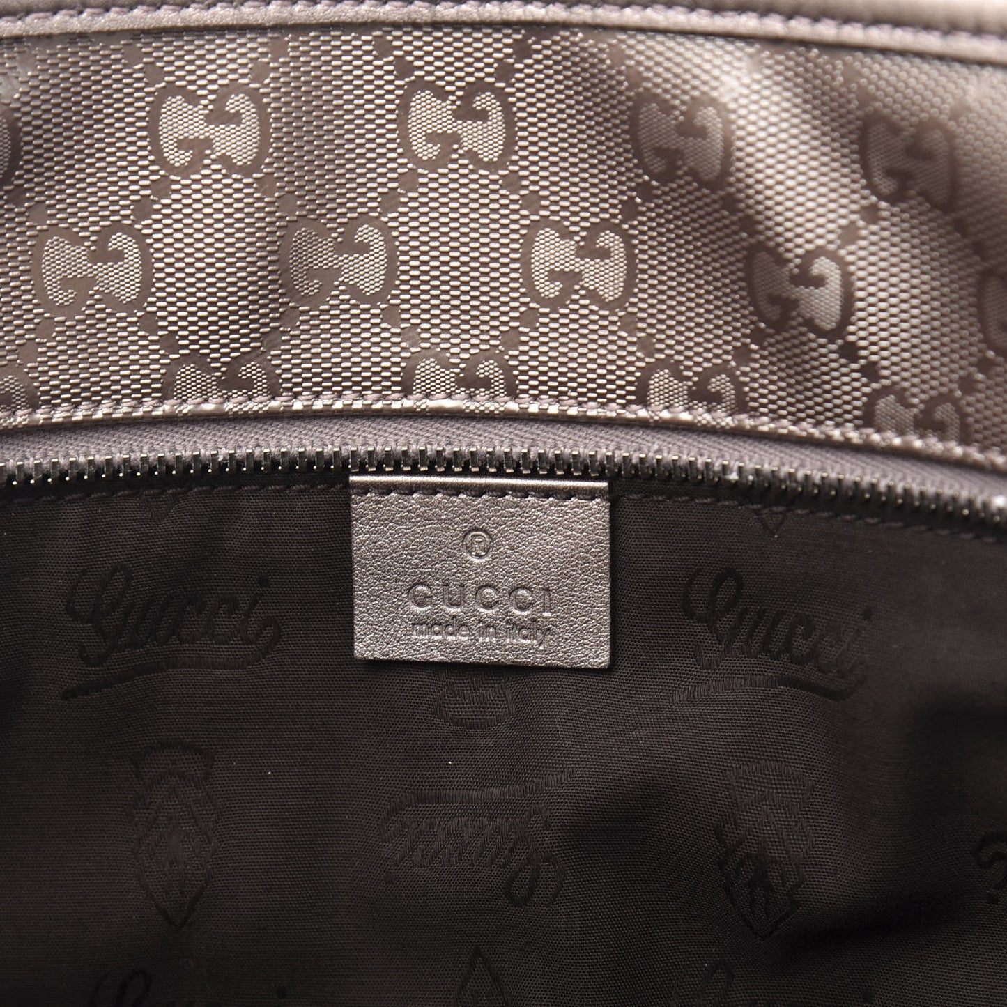 Imprime Monogram Medium Zippered Shopping Tote Pewter