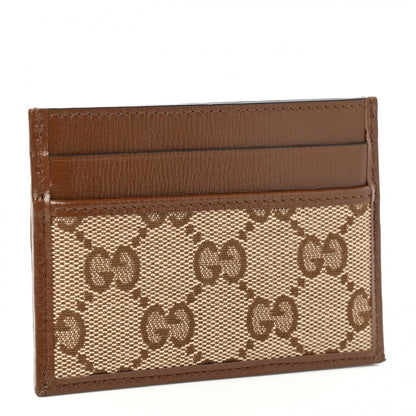 Balenciaga X GUCCI GG Monogram Azalea Calfskin Neo Classic Card Holder Beige Ebony Brown Sugar 3 of 7