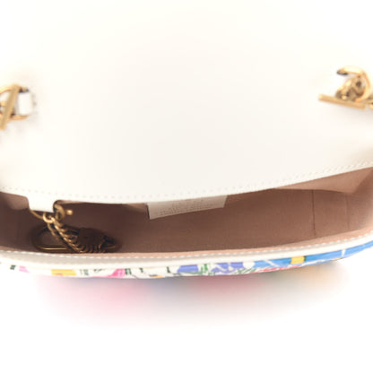 Gucci X KEN SCOTT Calfskin Matelasse Floral Print Super Mini GG Marmont Shoulder Bag Ivory Pink 4 of 8