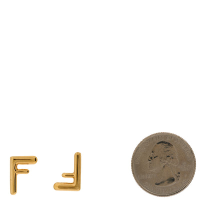 Fendi Metal FF Stud Earrings Gold 2 of 4