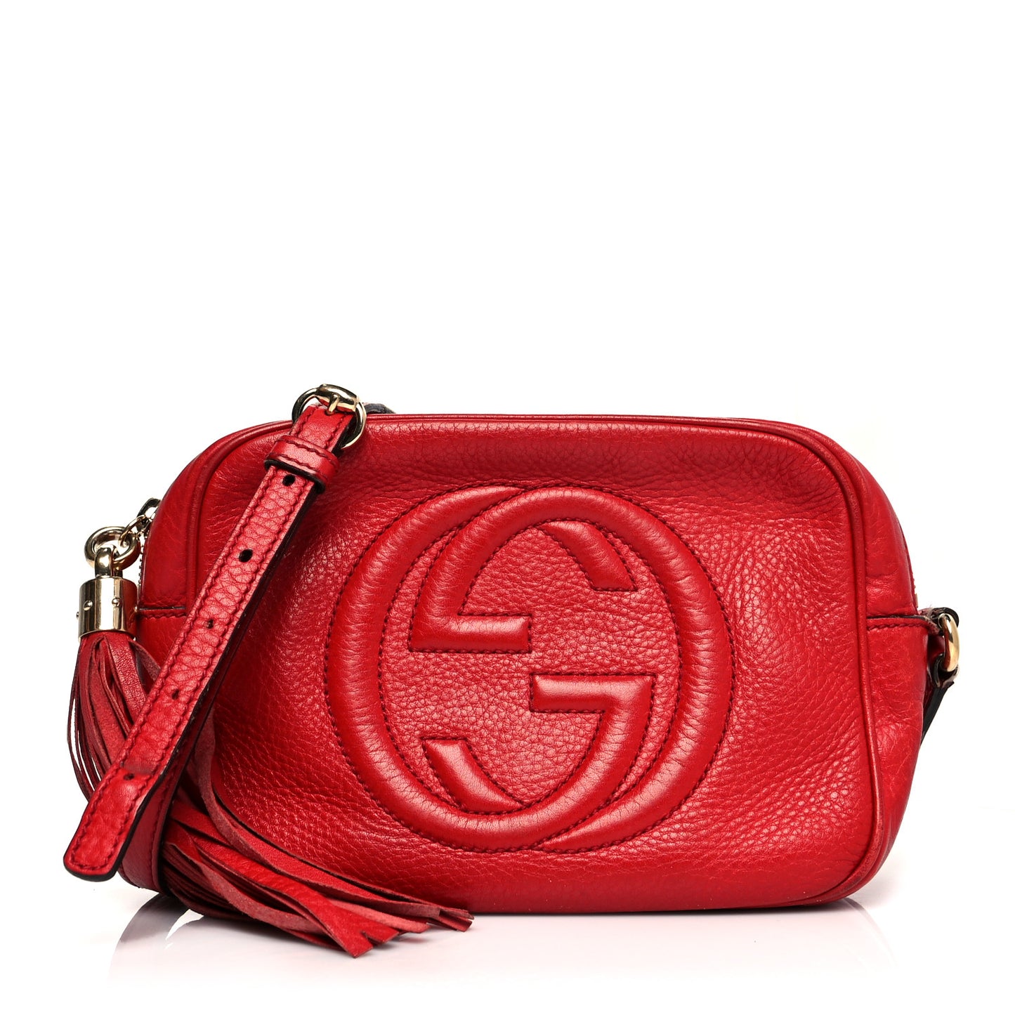 Pebbled Calfskin Small Soho Disco Bag Tabasco Red