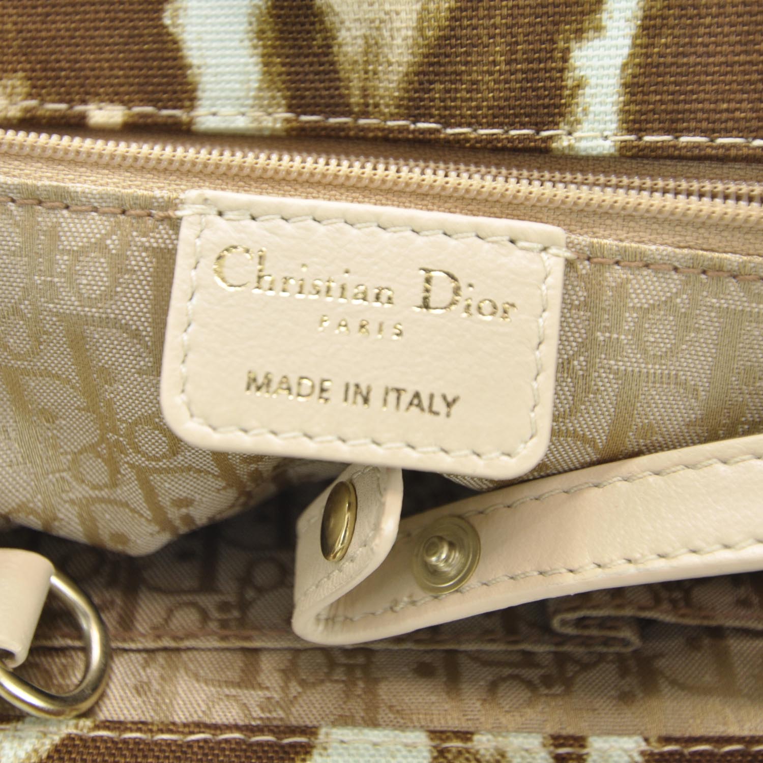 Christian Dior Canvas Leopard Print St Tropez Bag 8 of 9