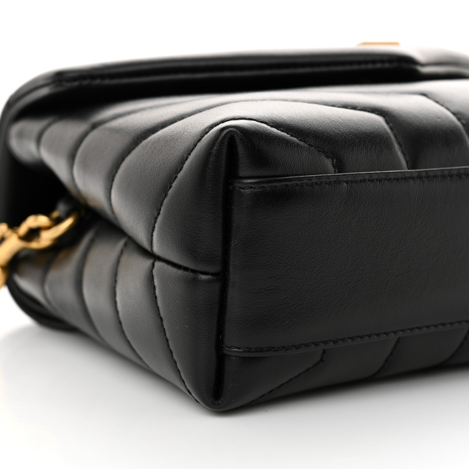 Saint Laurent Calfskin Y Quilted Monogram Toy Loulou Crossbody Bag Black 9 of 11