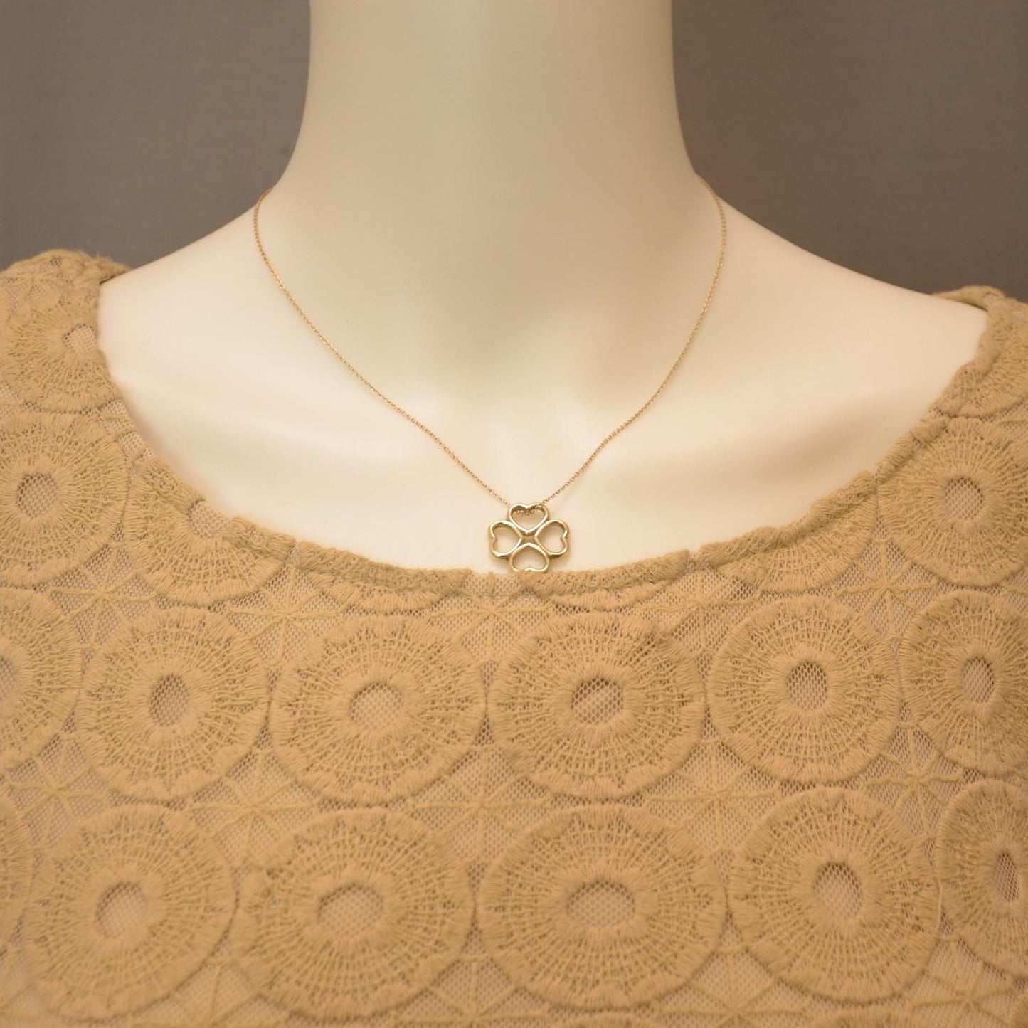 Sterling Silver Four Heart Clover Pendant Necklace