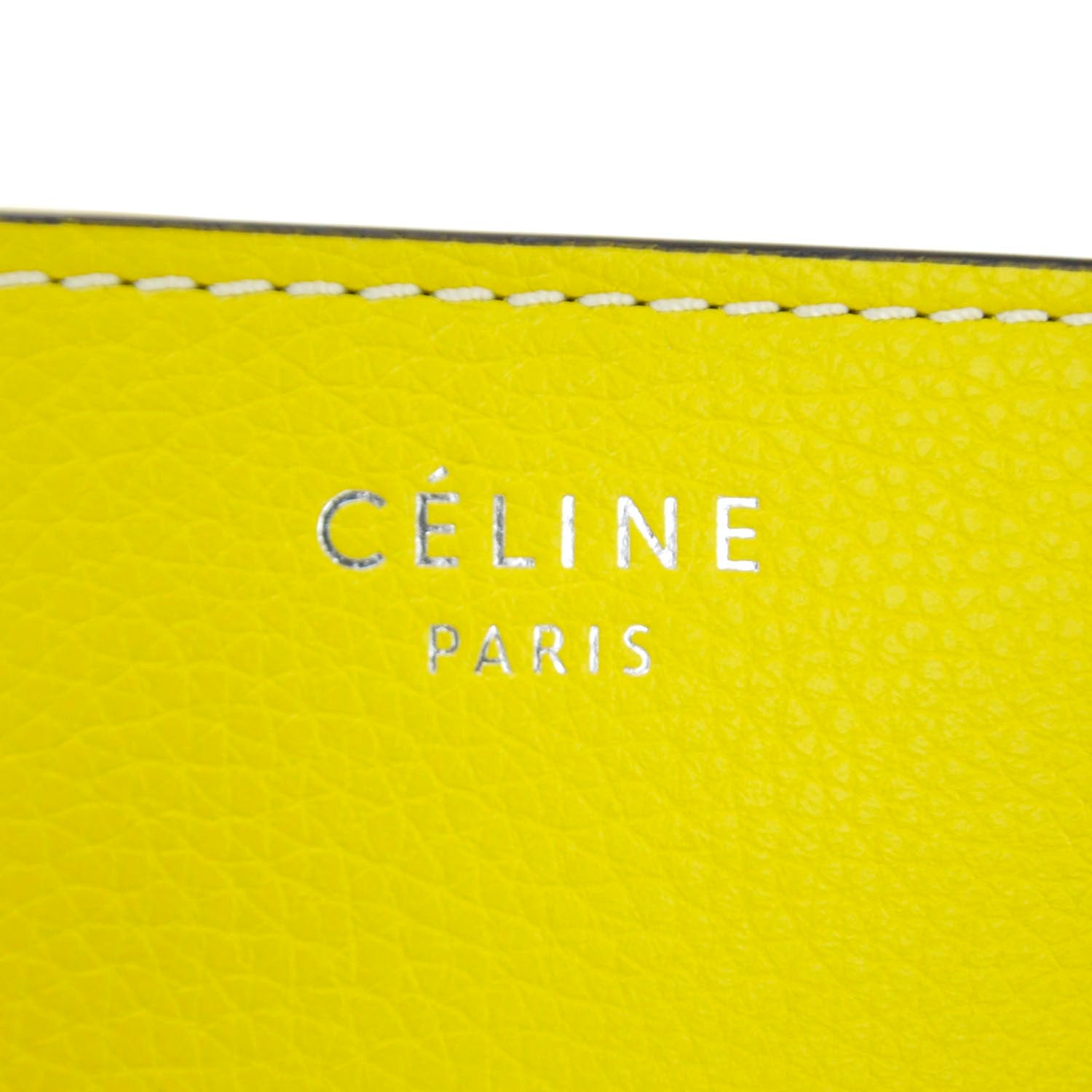 Celine Drummed Calfskin Mini Luggage Citron 8 of 10
