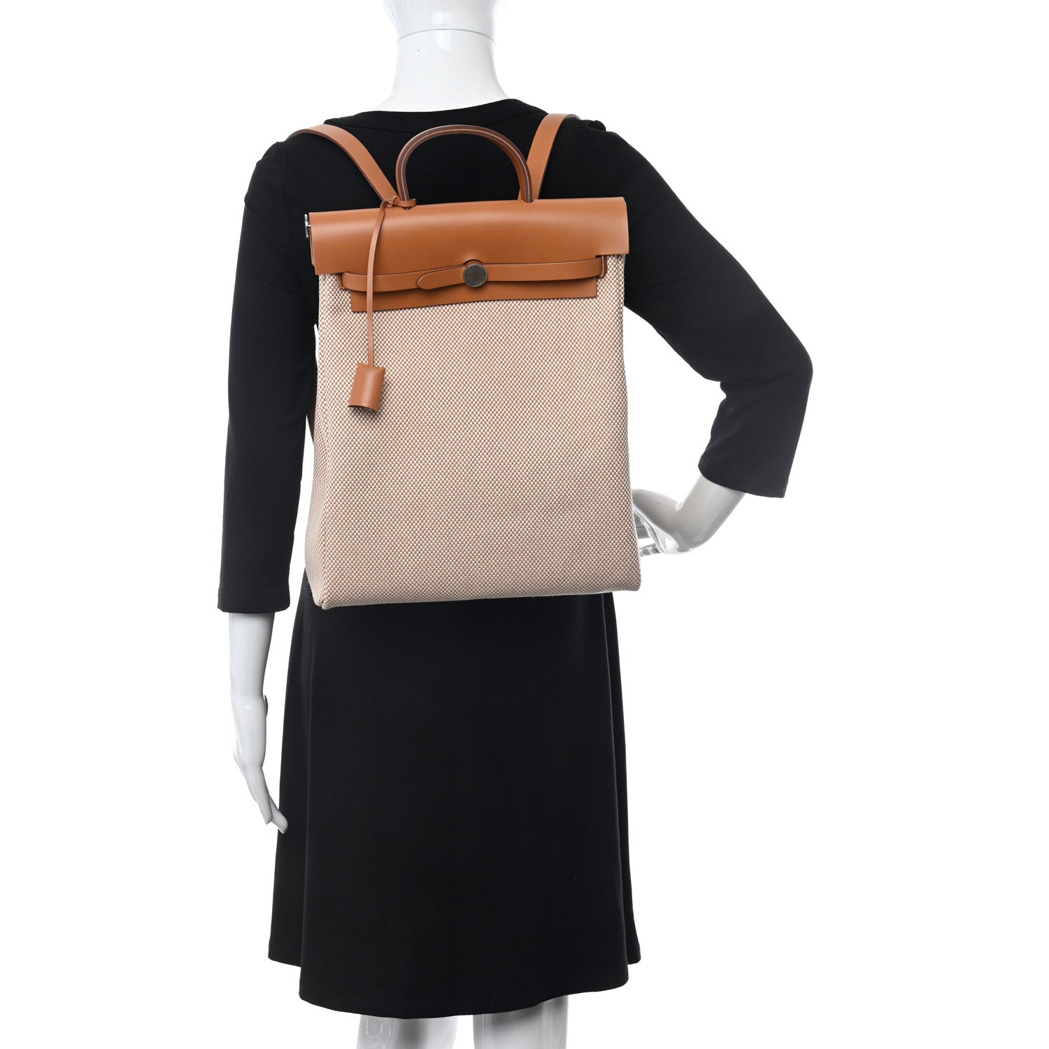 Hermes Vache Hunter Criss Viking Herbag a Dos Retourne Backpack Ecru Beige Naturel 2 of 10